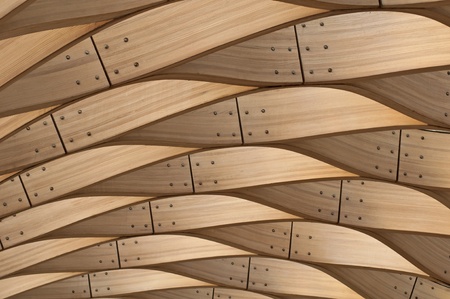 Architectural abstract. Close up image of a wooden architectural detail.の写真素材