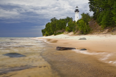 Au Sable Lighthouse  Image of the Au Sable Lighthouse in Pictured Rock National Lakeshore, Michigan, USA の写真素材