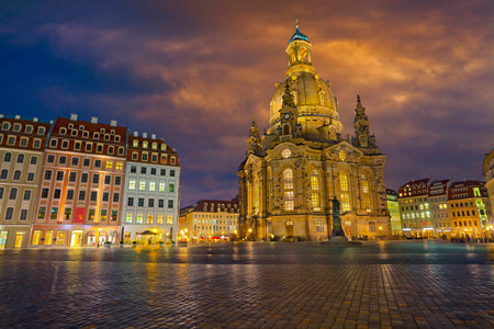 Dresden. Image of Dresden, Germany at Neumarkt Square.のeditorial素材