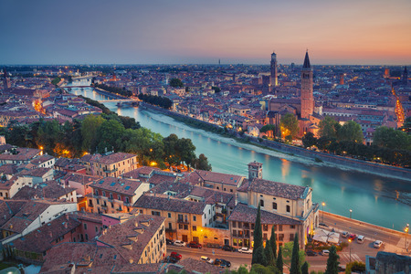 Verona. Image of Verona, Italy during summer sunset.の写真素材