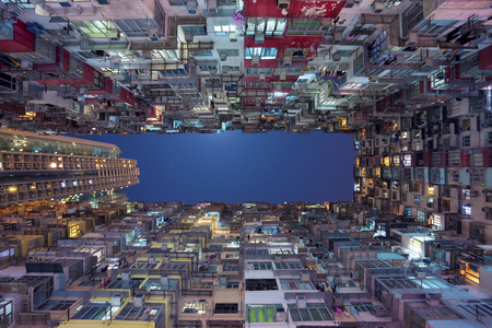 Hong Kong. Old dense residential building in Hong Kong.の写真素材