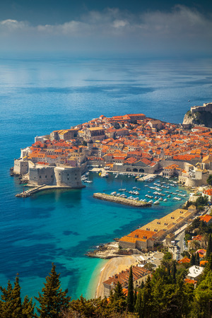 Dubrovnik, Croatia. Beautiful romantic old town of Dubrovnik during sunny day, Croatia,Europe.の写真素材
