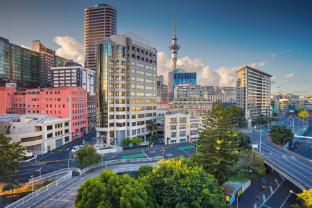 Auckland. Aerial cityscape image of Auckland skyline, New Zealand during summer day.