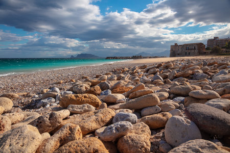 Virgin Mary Beach (Vergine Maria Beach), Sicily, Italy. Landscape image of beautiful Virgin Mary Beach located near Palermo, Sicily at sunny day.の写真素材