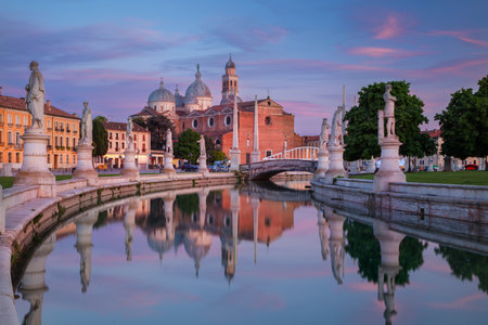 Padua, Italy. Cityscape image of Padua, Italy with Prato della Valle square at sunset.の写真素材
