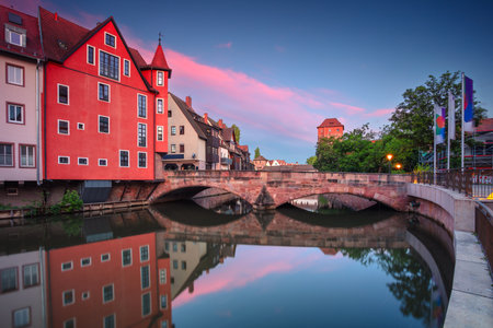Nuremberg, Germany. Cityscape image of old town Nuremberg, Germany at spring sunrise.