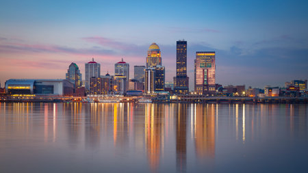Louisville, Kentucky, USA. Cityscape image of Louisville, Kentucky, USA downtown skyline with...