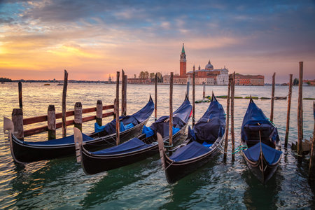 Venice, Italy. Cityscape image of Venice, Italy at beautiful spring sunrise.の写真素材