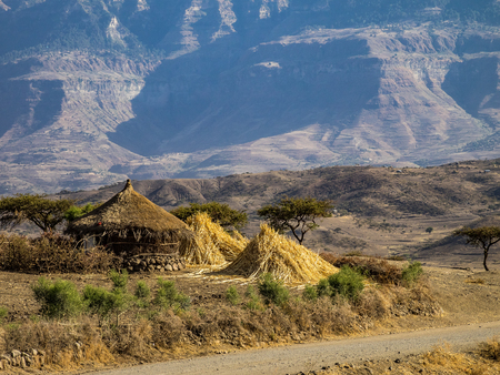 landscape in the highlands of Lalibela, Ethiopia