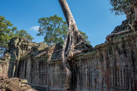 Preah Khan temple in complex Angkor Wat in Siem Reap, Cambodiaの写真素材
