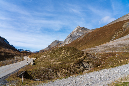 view of the albula pass in grisons, switzerland, europeの写真素材