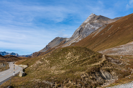 view of the albula pass in grisons, switzerland, europeの写真素材