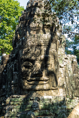 Victory gate of Angkor Thom at Siem Reap, Cambodiaの写真素材