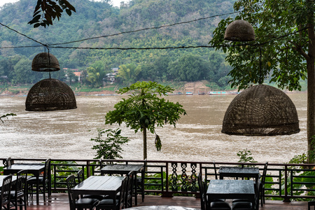 Cruise the Mekong River in Luang Prabang ,Laosの写真素材