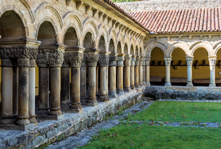 Colegiata church of Santa Juliana in Santillana del Mar, Cantabria, Spain, Europeの写真素材