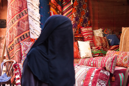 The Souks in Marrakesh, Morocco, Streets of Marrakesh. The city has the largest traditional market in the country and one of the busiest squares in Africa.の写真素材