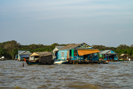 Floating village, Cambodia, Tonle Sap, Koh Rong island.の写真素材