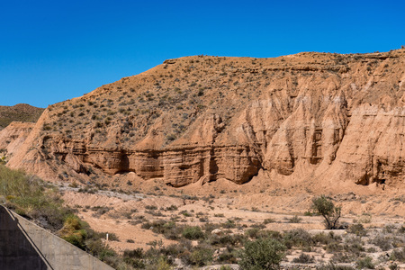 Tabernas desert, in spanish Desierto de Tabernas, Andalusia, Spainの写真素材