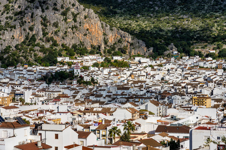 Ubrique, Cadiz. Spain. White villages of Andalusia in the park of Alcornocalesの写真素材