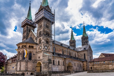 Bamberg Cathedral in Upper Franconia, Bavaria, Germanyの写真素材