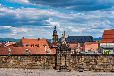 The historic old town of Bamberg in Bavaria, Germanyの写真素材