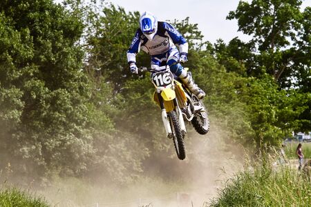 Warching, Germany - June 29, 2019: Motocross training in Warching Germanyのeditorial素材