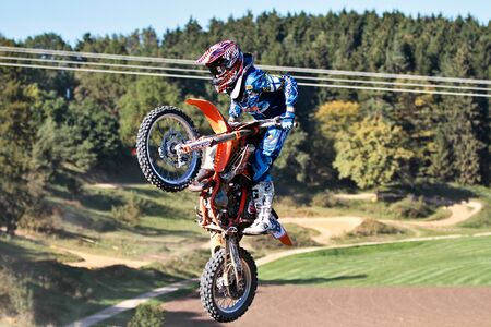 Warching, Germany - June 29, 2019 Motocross training in Warching Germanyのeditorial素材