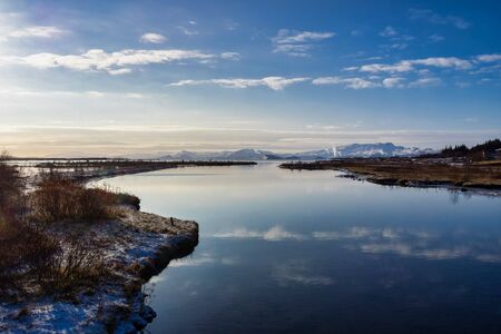 Landscape in the Thingvellir National Park in Iceland, Europe