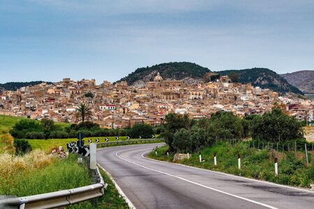 Siculiana ancient small city in Sicily in Italyの写真素材