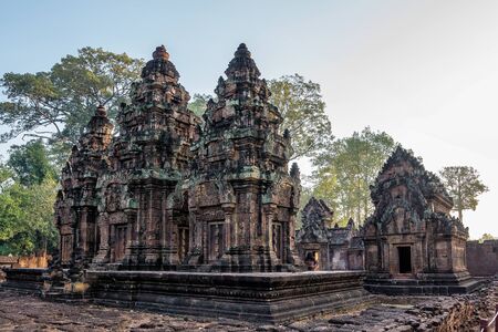 Banteay Srei is a Hindu temple dedicated to Shiva in Angkor, Cambodiaの写真素材