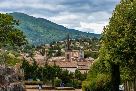 View of the village Les Vans in Ardeche, Franceの写真素材