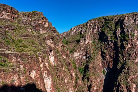 Gorges de Daluis or Chocolate canyon in Provence-Alpes, France.の写真素材