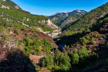 Gorges de Daluis or Chocolate canyon in Provence-Alpes, France.