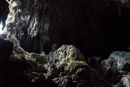 Inside the Pukham or Poukham cave in Vang Vieng, Laosの写真素材
