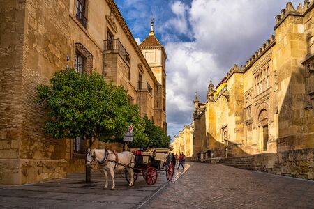 Cordoba, Spain - October 31, 2019: View of Mosque-Cathedral of Cordoba, Mezquita-Catedral de Cordoba, also known as the Great Mosque or Mezquita, monuments of Moorish architecture.のeditorial素材