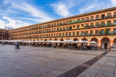 Cordoba, Spain - November 01, 2019: View of famous Corredera Square, Plaza de la Corredera in Cordoba, Spain. Plaza de la Corredera is a rectangular square - one of the largest squares in Andalusia.のeditorial素材