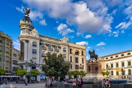 Cordoba, Spain - October 31, 2019: Main square Tendillas, Plaza de las Tendillas in downtown Cordoba, Andalusia, Spainのeditorial素材