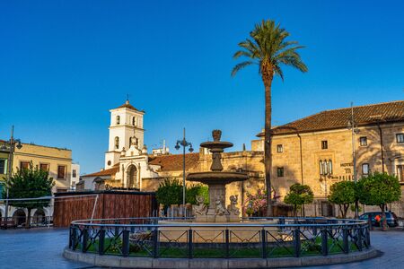 Merida, Spain - Novermber 11, 2019: Square of Spain, Plaza de Espana with the Town Hall at background . Merida is the administrative capital of Extremadura, Spainのeditorial素材