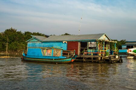 Floating village, Cambodia, Tonle Sap, Koh Rong island.の写真素材