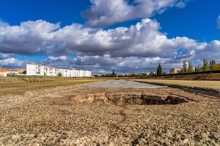 Merida, Spain - November 05, 2019: The Roman circus of Merida, Spain was used for chariot racing and modeled on the Circus Maximus in Romeのeditorial素材
