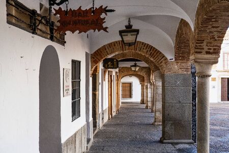 Zafra, Spain - Nov 06, 2019: Small Square, Plaza Chica in Zafra province of Badajoz, Extremadura Spain.のeditorial素材