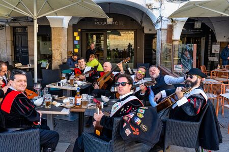 Caceres, Spain - November 08, 2019: Feast with traditional dresses and regional dances