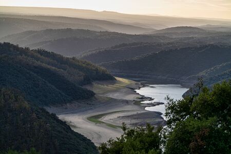 Landscape view around Salto del Gitano in Monfrague National Park. Caceres, Extremadura, Spain.の写真素材