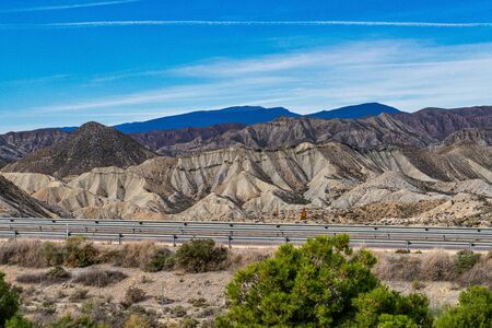 Tabernas desert, Desierto de Tabernas. Europe only desert. Almeria, andalusia region, Spain. Protected wilderness area and location for spaghetti western movies.の写真素材