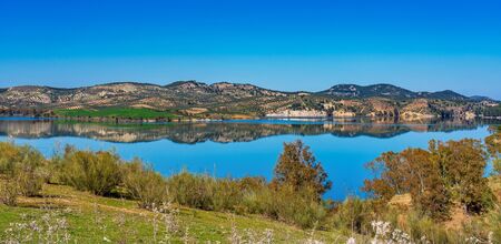 Lake Embalse del Guadalhorce, Ardales Reservoir, Malaga, Andalusia, Spainの写真素材