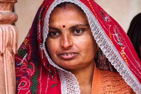 Bikaner, India - Dec 29, 2019: Indian Rajasthani people in national clothes in the streets of Bikaner, Rajasthanのeditorial素材