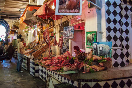 Meknes, Morocco - Oct 16, 2019: Traditional market in Meknes, Morocco in Africa.のeditorial素材