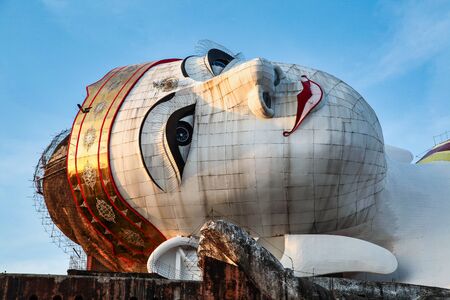 Yadana Daung temple in Mawlamyine. Myanmar, former Burma. World's largest reclining Buddhaの写真素材