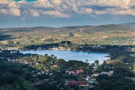 The hill with Pindaya caves in Myanmar, former Burma in Asiaの写真素材
