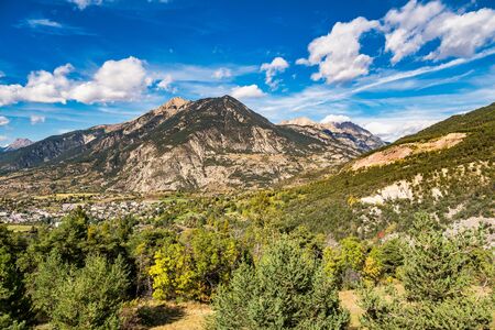 Alpine landscape of the French alps, Risoul in the Provence Alpes, Col d Izoard, France.